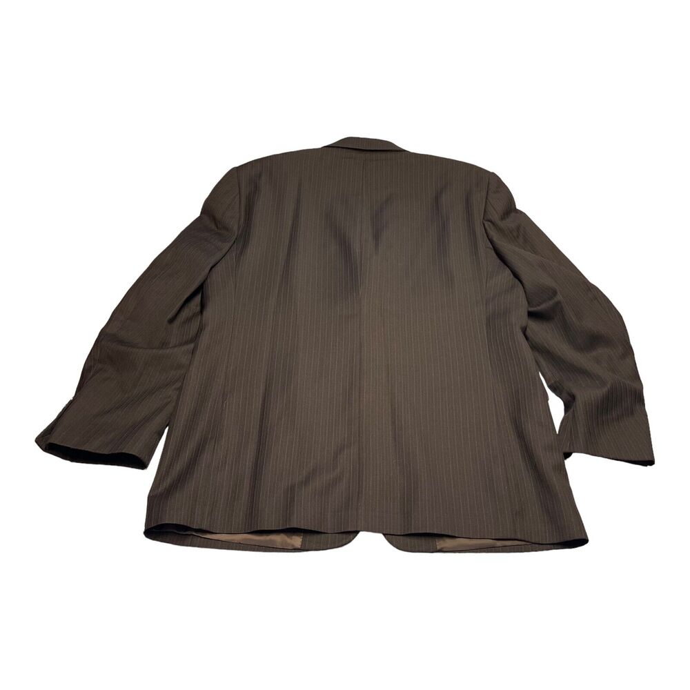 Andrew Fezza Blazer Jacket Men 42R Gray Striped Wool Notch Lapel Single Breasted - Picture 2 of 12